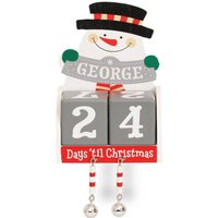 Wooden Christmas Advent Block Calendar - Snowman, Father Christmas, Reindeer, Or Blank