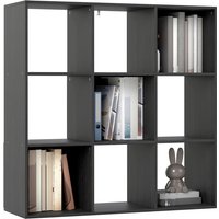 Homcom Black Nine-cube Storage Unit Bookcase Cabinet Shelves 90cm Wide Particle Board