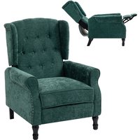 Homcom Linen-look Recliner Armchair - Dark Green
