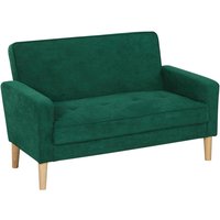 Homcom Velvet-feel 2 Seater Sofa Loveseat - Green