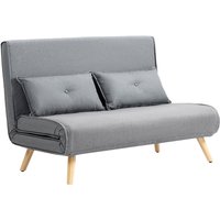 Homcom Click Clack Double Sofa Bed - Grey, 2-seater Settee With 5 Angle Adjustment