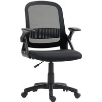 Homcom Ergonomic Mesh Swivel Computer Chair - Black, Adjustable Height, Flip-up Armrests