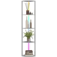 Homcom Rgb Led Floor Lamp With 5-tier Shelving & Remote - Modern & Space-saving