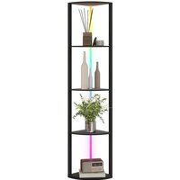 Homcom Rgb Led Floor Lamp With 5-tier Shelves & Remote - Modern Space-saving Design