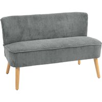 Homcom Velvet Double Sofa - Grey | Extra-wide Seat, Solid Wood Frame, Foam Padding