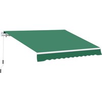 Outsunny Manual Retractable Awning - 4m X 3m, Green
