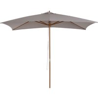 Outsunny 2m X 3m Wood Square Parasol Sun Shade Umbrella - Light Grey