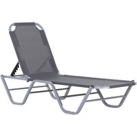 Outsunny Sun Lounger Relaxer Recliner With 5-position Adjustable Backrest Silver