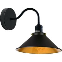 Ledsone Metal Cone Swan Neck Wall Light - Industrial Retro Sconce For Basement, Bedroom, Dining Room, Garage