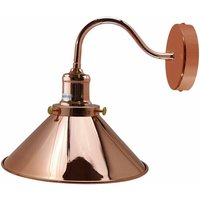 Ledsone Retro Industrial Metal Swan Neck Wall Light Indoor Cone Shade Sconce For Basement, Bedroom, Dining Room, Garage