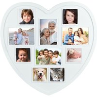 Hanging Heart Photo Frame - White