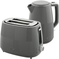 Homcom Grey 1.7l Fast Boil Electric Kettle & 2 Slice Toaster Set