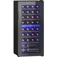 Homcom Dual Zone Wine Cooler - 32 Bottle Capacity, 5-18°c, Uv-resistant Double Glazing, Black