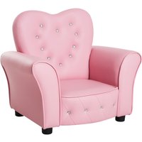 Homcom Princess Pink Toddler Armchair Seating Chair - 59cm X 41.5cm X 49cm