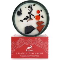 Gemstone Infused Candle - Red Jasper, Black Agate, Dried Flowers, Bergamot, Lemongrass, Ylang Ylang, Neroli, Patchouli, Sandalwood, Vanilla - 22 Hour
