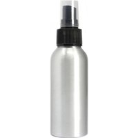 100ml Brushed Aluminium Bottle With Black Spray Top - For Cosmetics, Essential Oils & Liquids