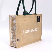 I Am Loved Jute Tote Bag - 38cm X 11cm X 27cm - Cupid Tarot Artwork