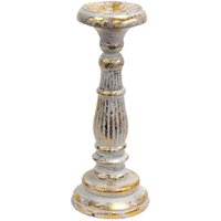 Handmade Wooden Candlesticks - White Gold - Albesia Wood