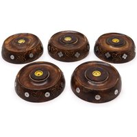 Handmade Mango Wood Incense Cone & Stick Burner - Holds Up To Four Sticks