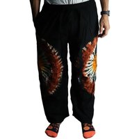 Hand-dyed Linen-rayon Blend Lounge Pants - Black Chocolate Orange - M