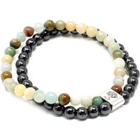 Magnetic Gemstone Bracelet - Amazonite - Natural Stone, Durable Elastic