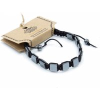 Magnetic Hematite Shamballa Bracelet - Black Power Stones & Pastel Cubes, Adjustable