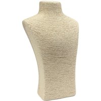 Large Rattan-effect Jewellery Bust Display - 35cm H X 22cm W X 9cm D - 430g