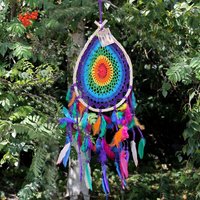 Handcrafted Bali Dream Catcher - Large Multi Teardrop Bohemian Wall Hanging