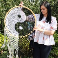Extra Large Ying Yang Dream Catcher - 50cm Diameter