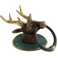 Brass Door Knocker - Stag's Head Design