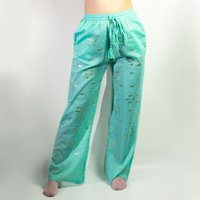 Turquoise & Gold Fish Lounge Pants - Bohemian Luxury Comfortable Relaxed Fit