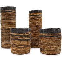 Banana Leaf Set Of 4 - 2 Vases & 2 Storage Bins