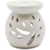 Ceramic White Oil Burner - Tree Cut-out Design