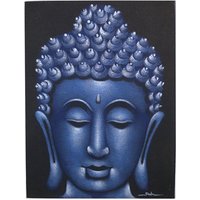 Balinese Handcrafted Buddha Painting - Blue Sand Finish - H80 W60 D3cm