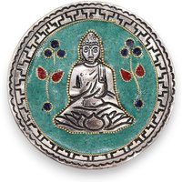 Incense Holder Buddha Motif 10cm Green