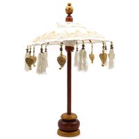 Handcrafted Canvas Parasol - 68cm Tall, 40cm Wide - Natural