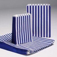 Kraft Candy Stripe Bags (7" X 9") - Blue
