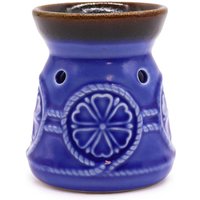 Blue Spa Burner For Essential Oils & Wax Melts - Ceramic - 15cm Tall