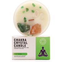 Heart Chakra Crystal Candle - Rose Musk Fragrance - 17 Hours Burn Time - Rose Quartz & Crystal Jade