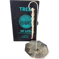 Aromatic Rope Incense Sticks With Silver Plated Tree Of Life Holder Set