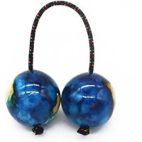 Suar Wood Ocean Shaker - Blue Pattern