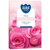 Rose Scented Tealights Set Of 6 - Long-lasting Fragrance, Premium Wax, For Home Ambiance