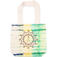 Tie-dye Cotton Tote Bag (6oz) - 38x42x12cm - Namaste Hands Motif - Multi - Natural Handle
