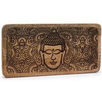 Black Engraved Buddha Face Tray - 30cm X 15cm X 2.5cm