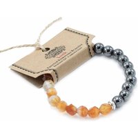Faceted Carnelian Gemstone Bracelet - Magnetic Clasp