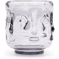 Buddha Faces Candle Jar - Midnight Grey