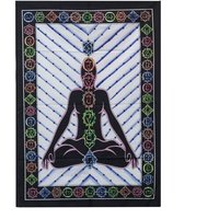 Handbrushed Cotton Wall Art 115cm X 75cm - Chakra Buddha