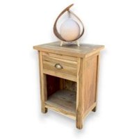 Upcycled Teak Wood Bedside Table - Rustic Handmade Bali Design - 65cm X 51cm X 42cm