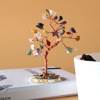 Multi-colour Gemstone Tree - 35 Stones On Natural Agate Base