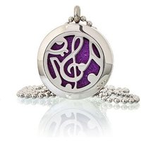 Stainless Steel Aromatherapy Diffuser Necklace - Music Notes 25mm